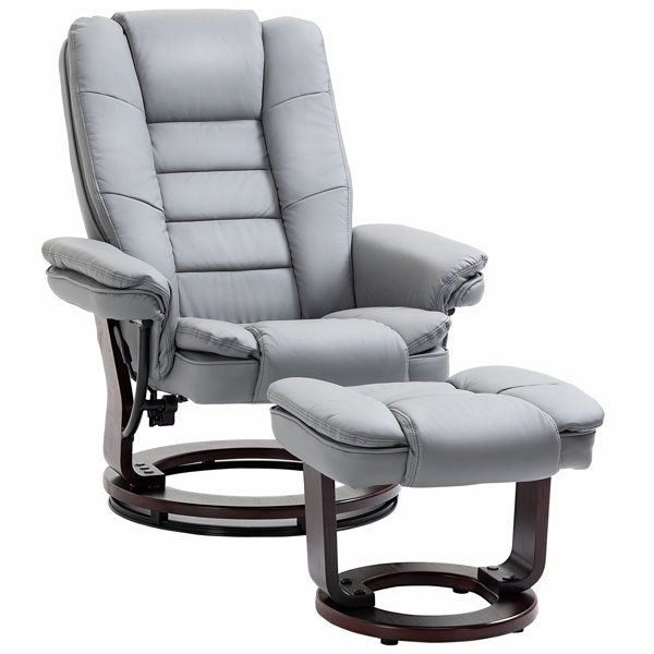 Marlow Home Co. Plemmons Upholstered Manual Recliner with Footstool
